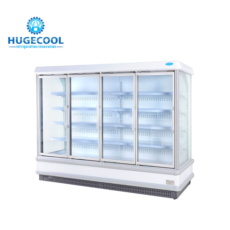 110v 220v Display Refrigerator Showcase , Display Fridge Shelves With Glass Door